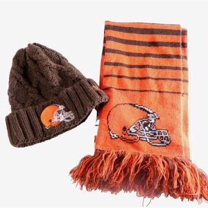 Cleveland‎ Browns Winter Knit Scarf & NFL Women's Logo Knit Hat NFL Football